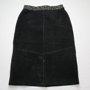 Atlantic Beach Suede Leather Boho Straight Skirt
